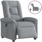 vidaXL Fauteuil relax électrique gris clair Tissu