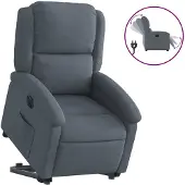vidaXL Fauteuil relax releveur électrique gris foncé velours
