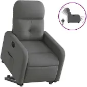 vidaXL Fauteuil relax avec releveur électrique Tissu gris foncé