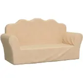vidaXL Canapé pour enfants 2 places Crème Peluche douce