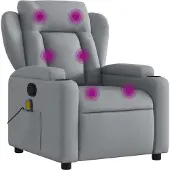 DKD Home Decor Fauteuil de massage gris clair tissu