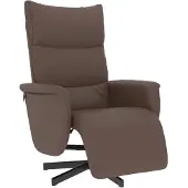 vidaXL Fauteuil relax avec repose-pieds Marron Similicuir
