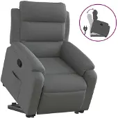 vidaXL Fauteuil relax releveur gris foncé Tissu