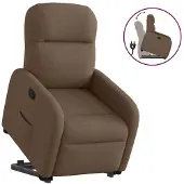 vidaXL Fauteuil relax avec releveur Marron Tissu
