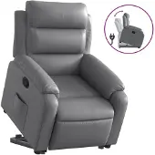 vidaXL Fauteuil relax avec releveur Gris Similicuir