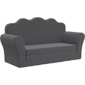 vidaXL Canapé-lit pour enfants 2 places Anthracite Peluche douce