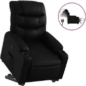 vidaXL Fauteuil relax releveur électrique noir similicuir