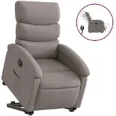 vidaXL Fauteuil relax avec releveur électrique Taupe Tissu