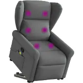 vidaXL Fauteuil de massage avec releveur Tissu gris foncé