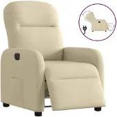 vidaXL Fauteuil relax électrique Crème Tissu
