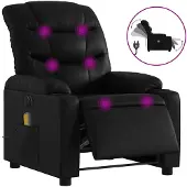 vidaXL Fauteuil de massage électrique noir similicuir