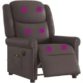 vidaXL Fauteuil Relax Massage Électrique Brillant Marron Similicuir
