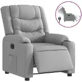 vidaXL Fauteuil relax électrique gris clair Tissu