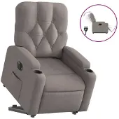 vidaXL Fauteuil relax avec releveur électrique Taupe Tissu