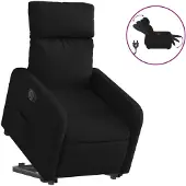 vidaXL Fauteuil relax releveur électrique noir tissu