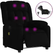 vidaXL Fauteuil de massage électrique noir similicuir