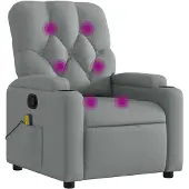 vidaXL Fauteuil de massage gris clair Tissu