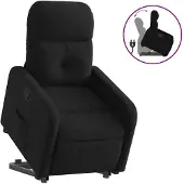 vidaXL Fauteuil relax avec releveur Noir Tissu