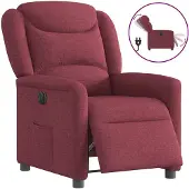 vidaXL Fauteuil relax électrique vin rouge tissu