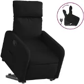 vidaXL Fauteuil relax avec releveur Noir Tissu