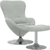 vidaXL Fauteuil œuf avec repose-pieds Vert velours