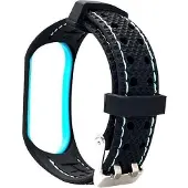 Beline pasek Sport Mi Band 7 czarno-niebieski black/blue (Plastique, Silicone), Sangles de montre, Noir, Bleu