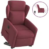 vidaXL Fauteuil relax avec releveur électrique Tissu rouge vin