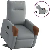 vidaXL Fauteuil relax avec releveur électrique Gris clair Tissu