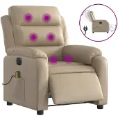 vidaXL Fauteuil de massage électrique Cappuccino-Brun Similicuir