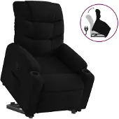 vidaXL Fauteuil relax avec releveur Noir Tissu
