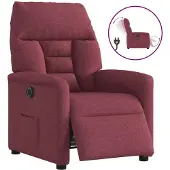 vidaXL Fauteuil relax électrique vin rouge tissu