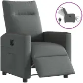 vidaXL Fauteuil relax électrique gris foncé Tissu