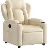 vidaXL Fauteuil relax Tissu Crème