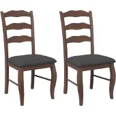 vidaXL Chaises de salle à manger avec coussins 2 pcs. Marron Bois massif Hévéa