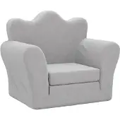 vidaXL Canapé-lit pour enfants Gris clair Peluche douce