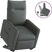 vidaXL Fauteuil relax releveur gris foncé Tissu