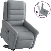 vidaXL Fauteuil relax releveur gris clair Tissu