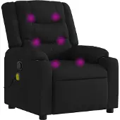 vidaXL Fauteuil relax de massage, tissu noir