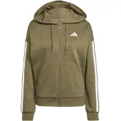 Adidas Essentials 3 Stripes Fleece Full Zip Sweatshirt Vert M / Regular Femme