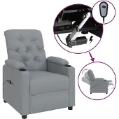 vidaXL Fauteuil relax électrique gris clair Tissu