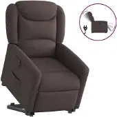 vidaXL Fauteuil relax avec releveur électrique Tissu marron foncé