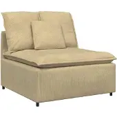 vidaXL Module central de canapé modulable avec coussins gris-vert 100 cm
