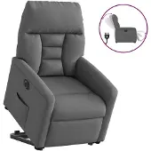 vidaXL Fauteuil relax avec releveur électrique Tissu gris foncé