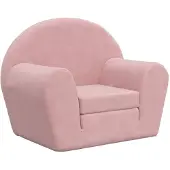 vidaXL Canapé-lit pour enfants Rose Doux en peluche