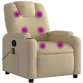 vidaXL Fauteuil relax de massage Tissu crème