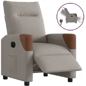 vidaXL Fauteuil relax électrique Tissu Taupe