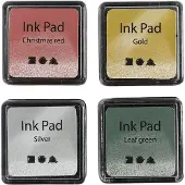 Creativ Company tampon encreur, multicolore, noir, or, vert, rouge, argent, unisexe, 90 mm, 60 mm, 20 mm