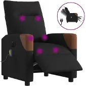 vidaXL Fauteuil de massage électrique noir tissu