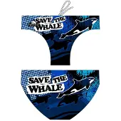 Turbo Save The Whale Swimming Brief Bleu 4XL Homme