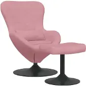 vidaXL Tabouret uf avec repose-pieds en velours rose